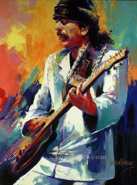 Guitarra Santana texturizada Pinturas al óleo